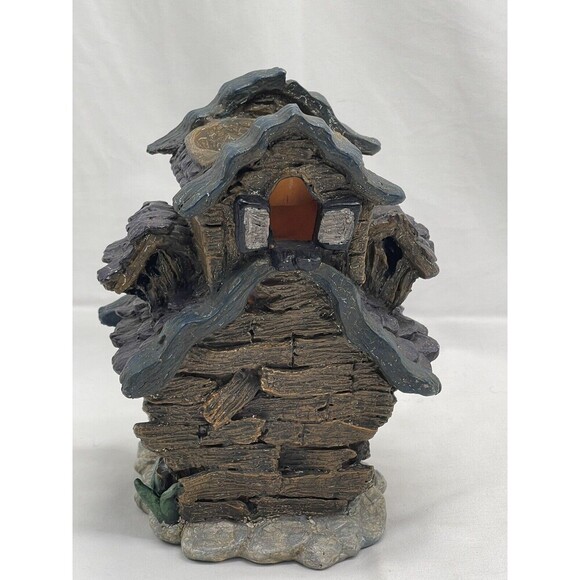 VINTAGE HALLOWEEN HAUNTED BAT HOUSE Ceramic Candle Holder  RARE - Picture 10 of 16